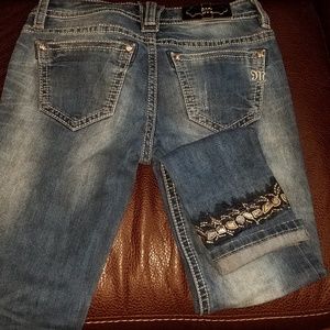 Miss Me jeans 27x27 cuffed skinny.